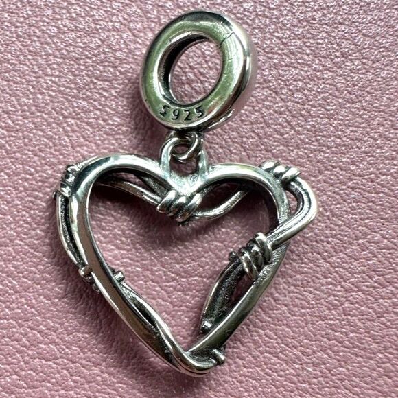 NWOT Sterling Silver Heart Dangle Charm - Picture 2 of 4